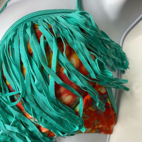 Luli Fama Fiesta de Flores Fringe Bikini Top - Picture 4 of 6